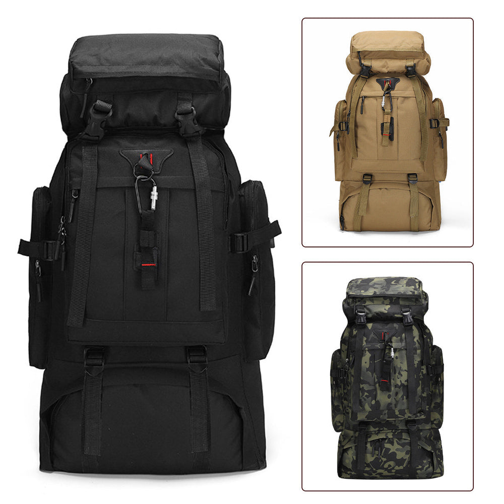 80L Hiking Backpack – Water-Resistant Nylon, Padded Back & Multi-Compartment