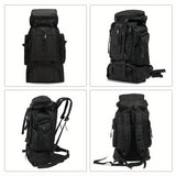 80L Hiking Backpack – Water-Resistant Nylon, Padded Back & Multi-Compartment