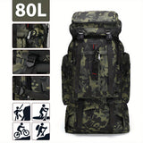 80L Hiking Backpack – Water-Resistant Nylon, Padded Back & Multi-Compartment