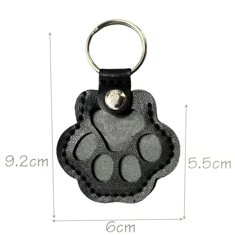 Paw-Shaped Keychain – PU Leather, 5.5cm, Keepsake Storage Compartment
