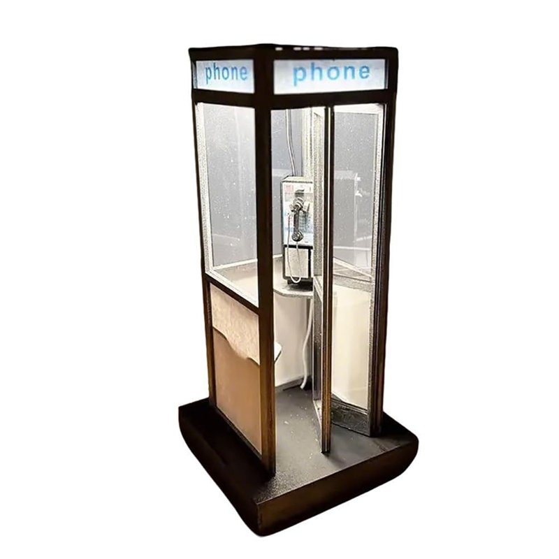 Phone Booth Table Lamp – Vintage Design, 21cm & Warm Ambient Light