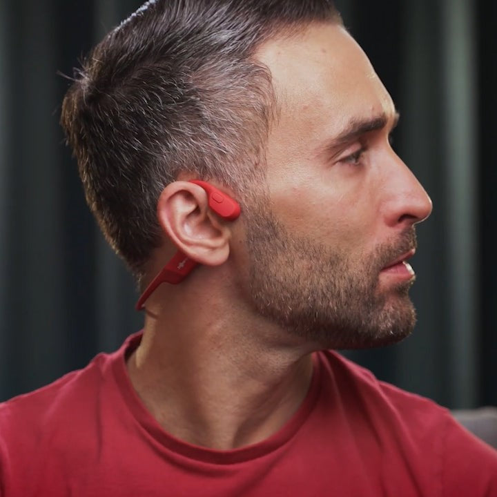 Open-Ear Bluetooth 5.0 Headphones – Sweat-Resistant, 18g Lightweight & Secure Sport Fit