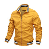 Men's Bomber Jacket with Synthetic Shell and Striped Rib Trim