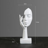Abstract Face Sculpture – Resin, 17×6.5×5cm, Gold, Black or White Home Decor
