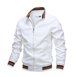 Men's Bomber Jacket with Synthetic Shell and Striped Rib Trim