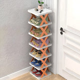 Foldable Shoe Rack – Plastic, 3–7 Tiers, Holds Up to 14 Pairs