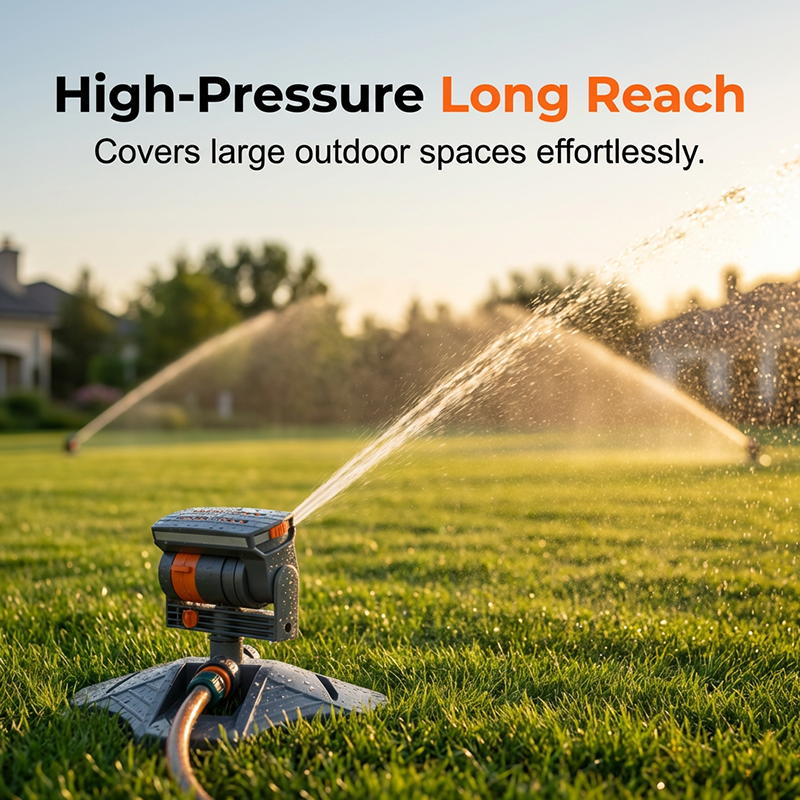 Oscillating Lawn Sprinkler – Adjustable Range, Weighted Base & Clog-Resistant Filter
