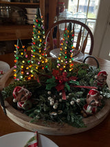 Hand-Painted Tabletop Christmas Trees with LED Lights – Decorative Set