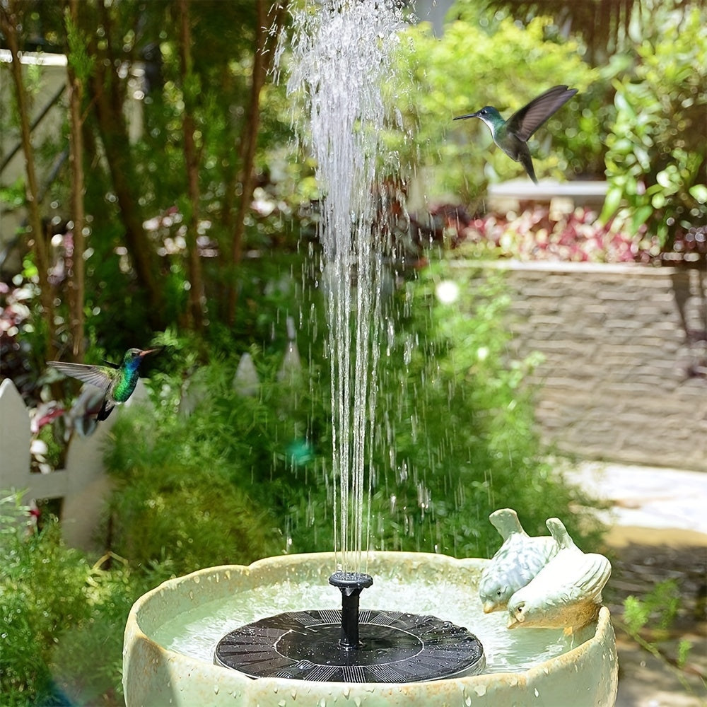 Solar Water Pump – 1.7W Panel, Multiple Nozzles & Fountain/Pond Use