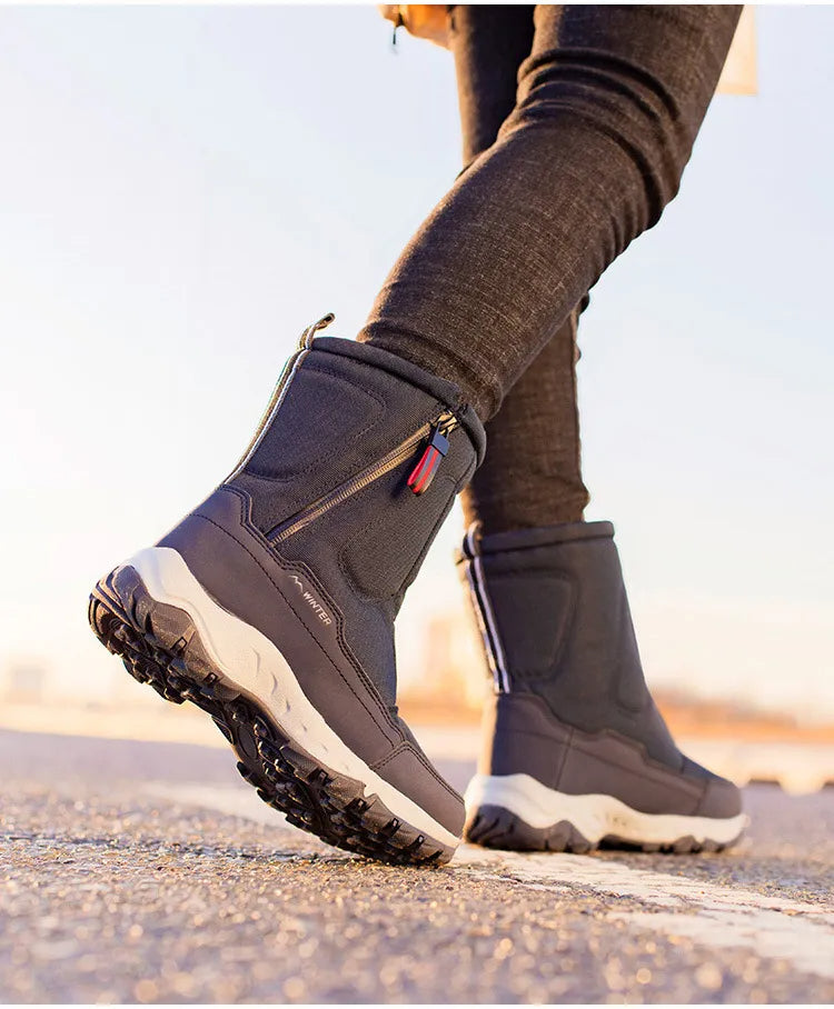 Warm Mid-Height Winter Snow Boots