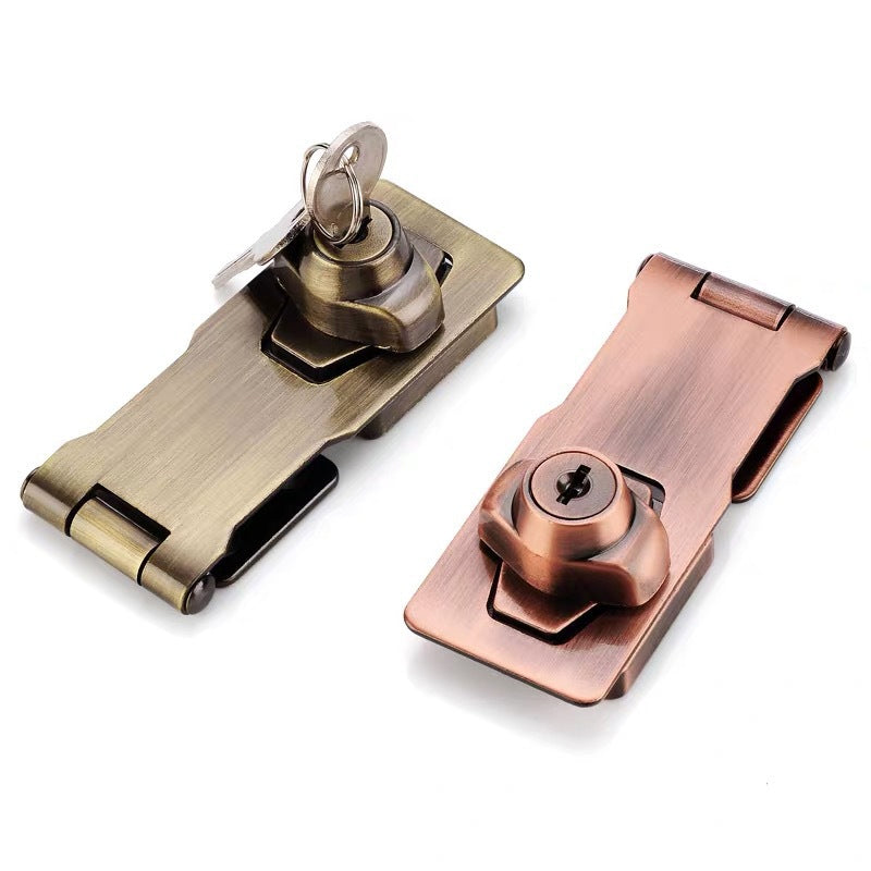 Cabinet Hinge Lock – Zinc Alloy, Screw or Adhesive Mount & 2 Keys