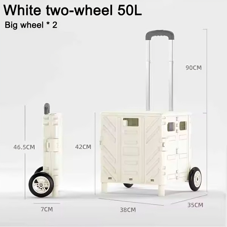 Folding Stair-Climbing Trolley Cart – 50/75L, Multi-Wheel & Collapsible