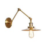 BowLift | Iron Brass Wall Lighting Scalloped/Horn/Cone Single 6"/8" Width Antique Wall Lamp with Swing Arm