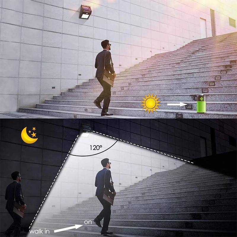 Solar LED Wall Light – Motion Sensor, IP65 Waterproof & 12-Hour Runtime
