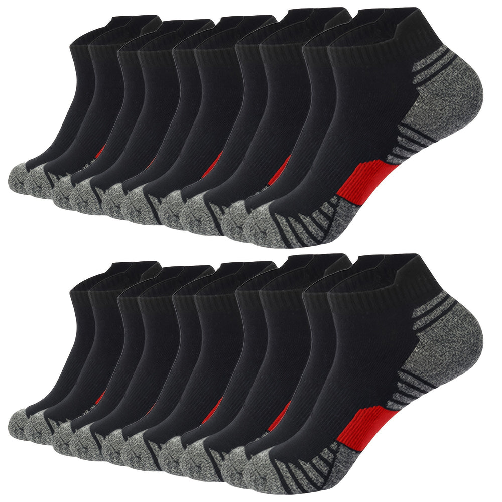 Men's Sneaker Socks 8-Pair Set – Breathable Cotton, Cushioned Heel & Low-Cut