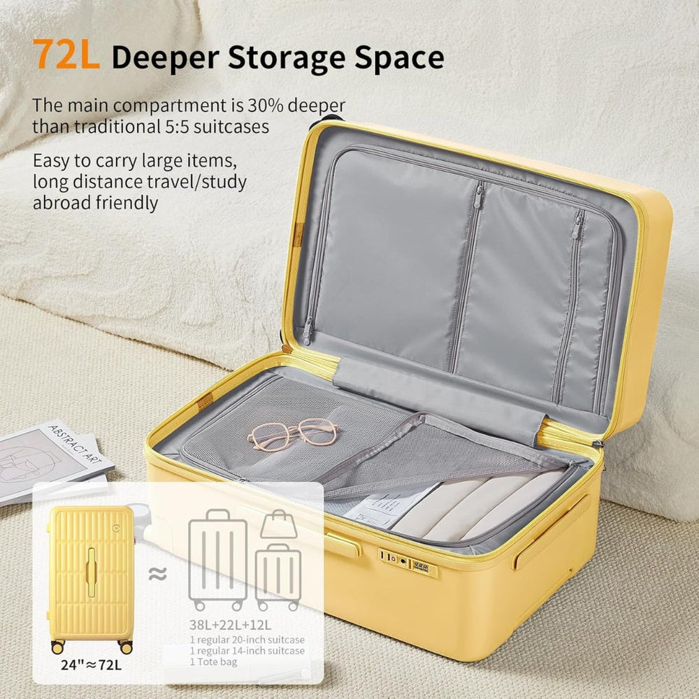 Optimized Product Title: **Airline-Approved 20" Carry-On Luggage - Durable Triple-Layer PC Shell with 3:7 Split Design for Easy Packing** 

This title includes relevant keywords while highlighting key features to attract potential buyers.
