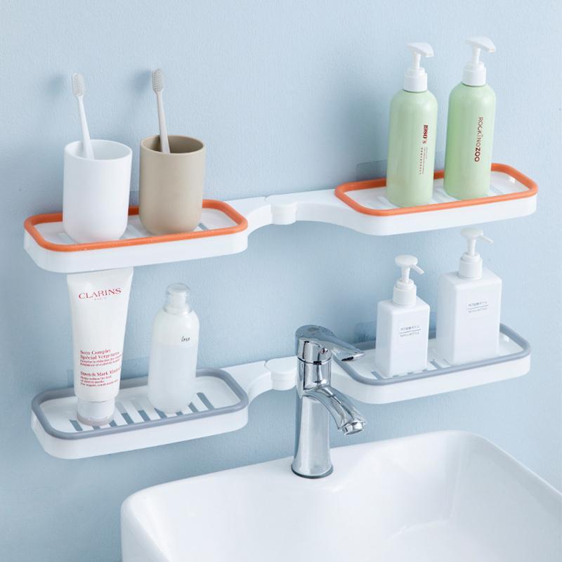 Swivel Corner Shelf – No-Drill Mount, 180° Adjustable & 7kg Capacity