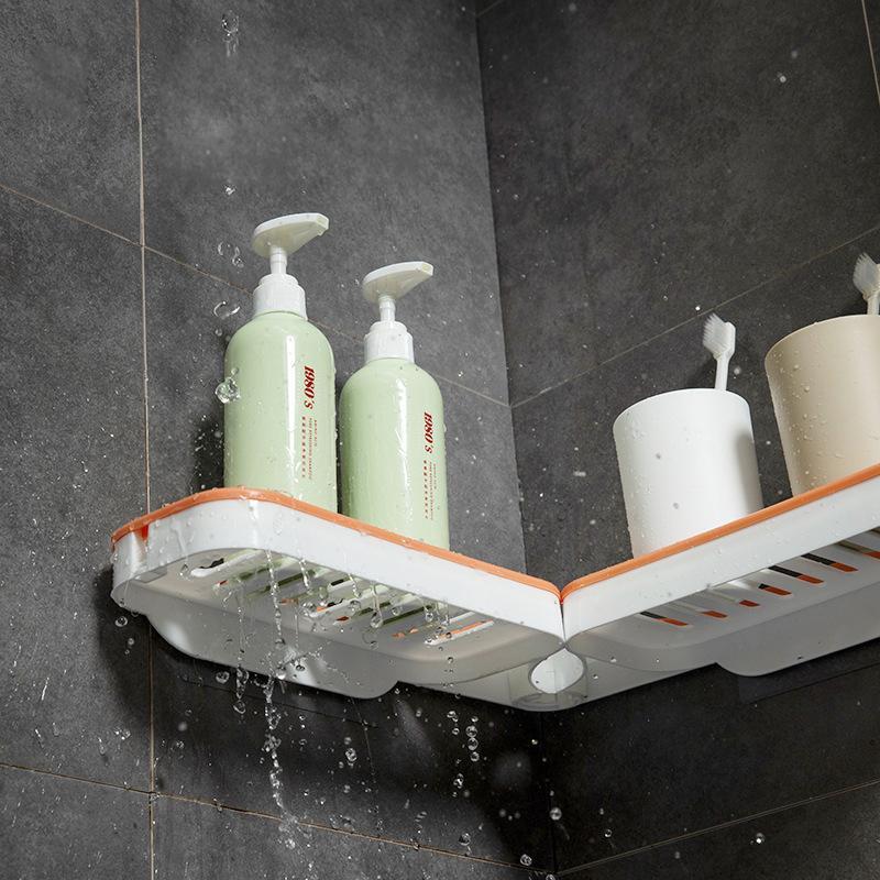 Swivel Corner Shelf – No-Drill Mount, 180° Adjustable & 7kg Capacity