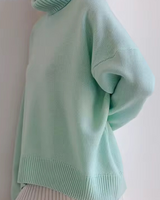 Lesley Oversized Roll Neck Sweater - Cozy Knit Pullover for Women