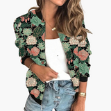 Bomber Jacket – Women's, Lightweight & Floral Pattern