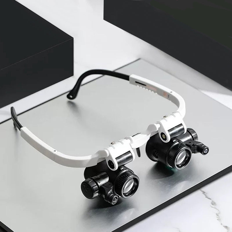 LED Magnifying Glasses – 6 Lenses 6x-25x, Dual LED Lights & Headband