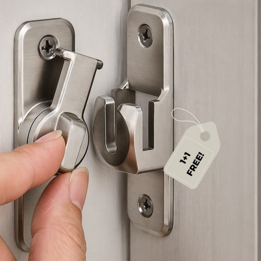 Aluminum Door Latch Lock – Corrosion-Resistant, Silver, 2-Pack with Screws