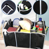 Foldable Car Trunk Organizer – Waterproof, 3 Compartments & Black Nonwoven