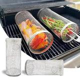 Rolling Grill Basket – 304 Stainless Steel, 9×31cm & Dishwasher-Safe