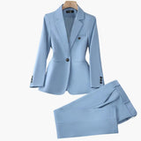 Women's Blazer Set – Lapel Collar & Front Button Placket