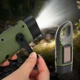 Hand-Crank LED Flashlight – Solar & Dynamo Charging, Rechargeable & Compact Design