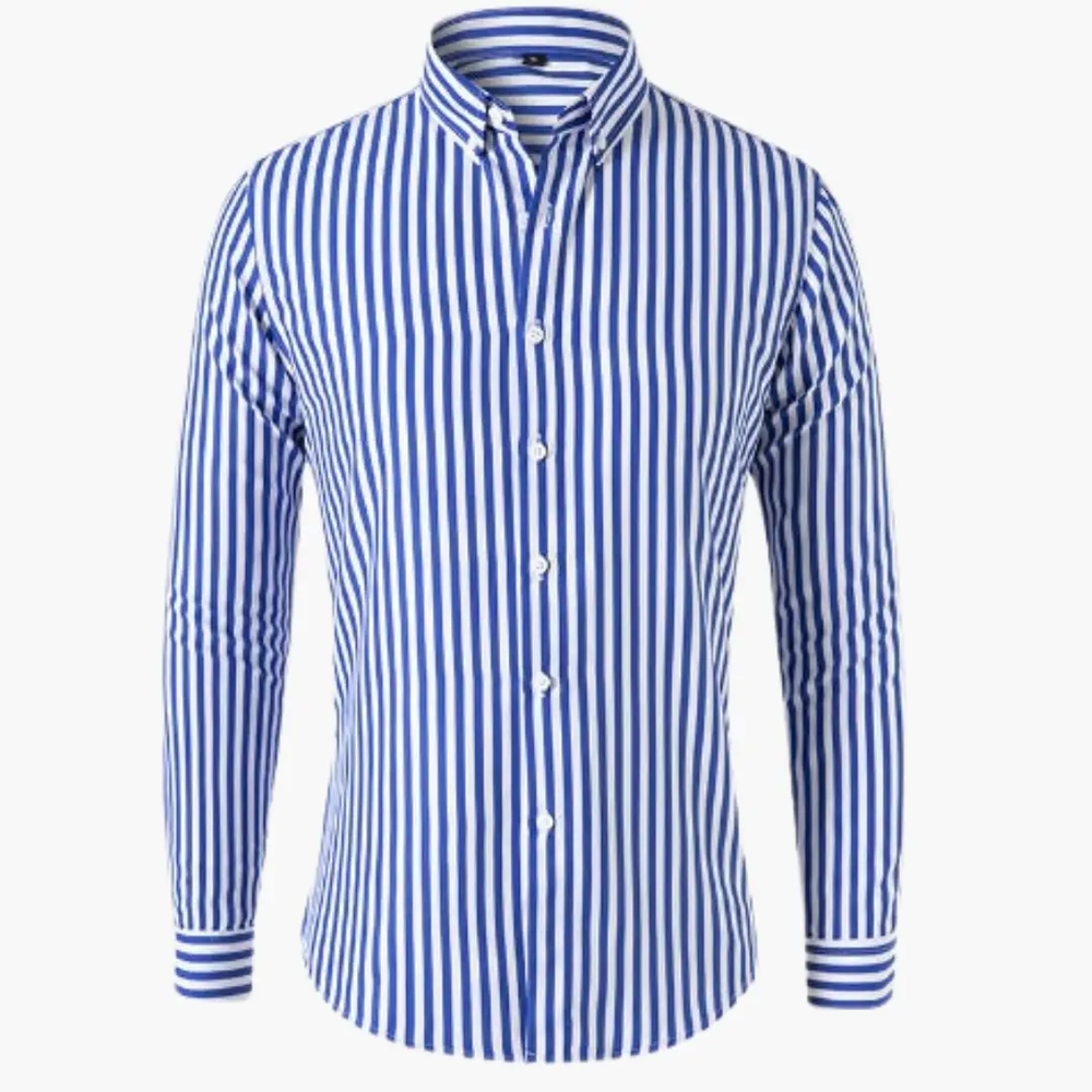 Men's Casual Shirt – Striped & Long Sleeve