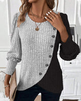 Evelyn Women's Color-Block Casual Top - Stylish & Comfortable Everyday Wear