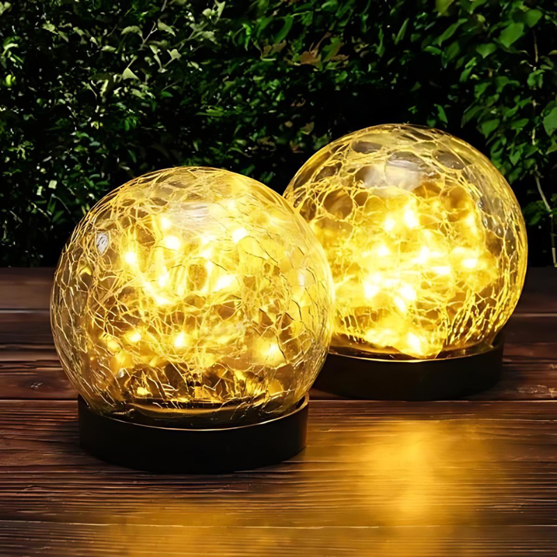 Solar Flower Garden Light – Glass Prism Projection, IP64 Waterproof & Auto Dusk Sensor