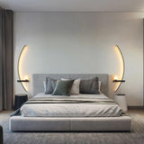 Curved LED Wall Light – 3 Light Modes, Aluminum Body & Built-In Shelf