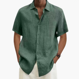 Men's Casual Shirt – Short Sleeve, Button Placket & Summer Style
