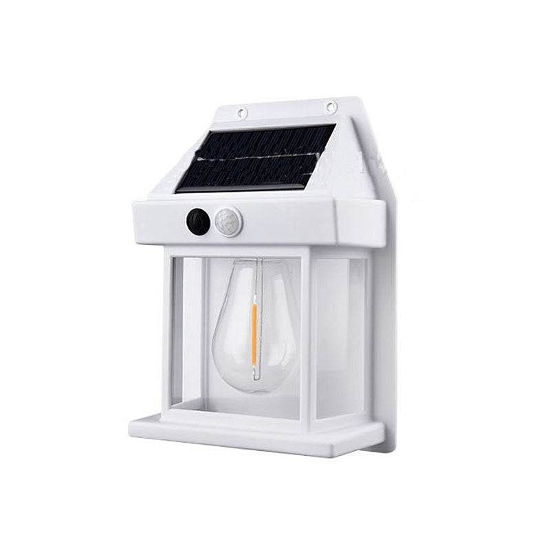 Solar Wall Light with Motion Sensor – IP65 Waterproof, 12h Runtime, White & Black Outdoor LED