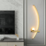 Curved LED Wall Light – 3 Light Modes, Aluminum Body & Built-In Shelf