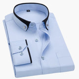 Men's Long Sleeve Shirt – Classic Collar, Adjustable Cuffs & Versatile Fit