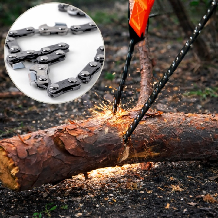 Folding Pocket Saw with Fire Starter – 65Mn Steel Blade, Ballistic Nylon Handle & Belt Holster