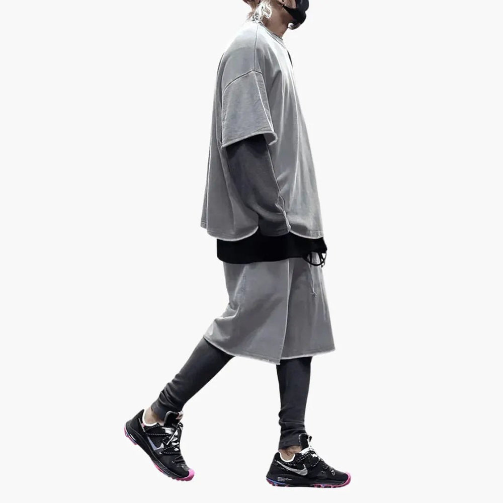 Two-Piece Set – Men's, Drawstring Shorts & Oversized Shirt