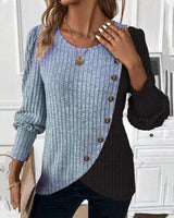 Evelyn Women's Color-Block Casual Top - Stylish & Comfortable Everyday Wear