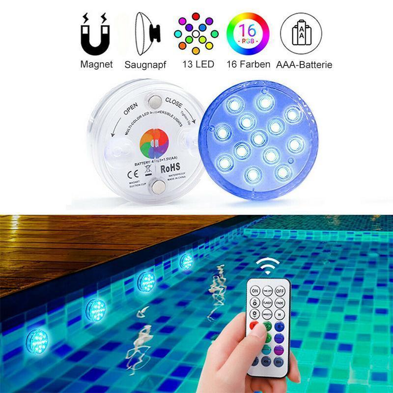 Submersible LED Pool Light – 16 Colors, IP68 Waterproof & Remote Control