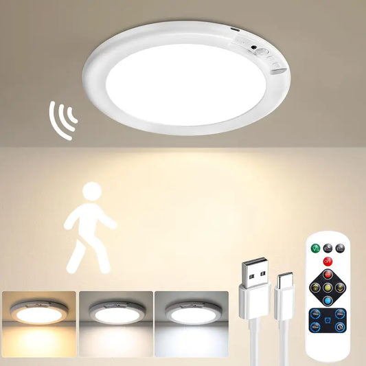 Motion Sensor LED Ceiling Light – Magnetic Mount, 5m Range & USB Rechargeable