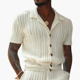 Men's 2-Piece Summer Set – Polo Shirt, Shorts & Breathable Knit