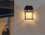Solar Wall Light with Motion Sensor – IP65 Waterproof, 12h Runtime, White & Black Outdoor LED