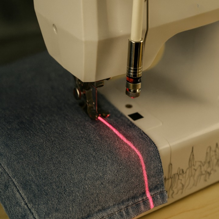 Magnetic Sewing Machine Laser Guide – Universal Fit, Adjustable Width & Crosshair/Dot/Line