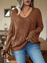 Women's plus-size oversized knit sweater- Marietta