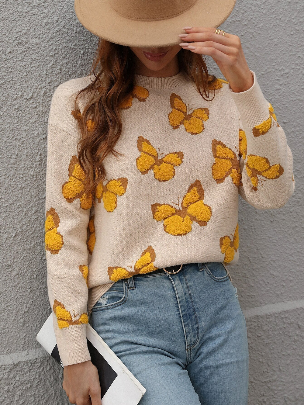 Ladies' Sweater with Butterfly Pattern – Liora - 3