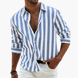 Men's Striped Shirt – Short Sleeve, Button Front & Relaxed Fit