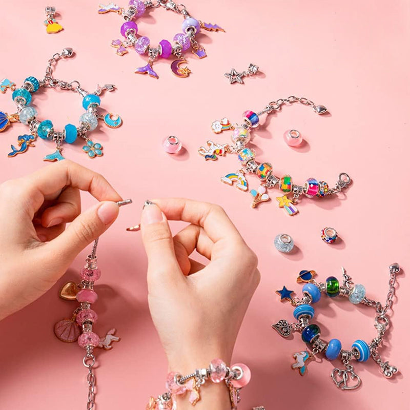 Kids DIY Bracelet Making Kit – 60+ Beads, Charms & 3 Bracelets